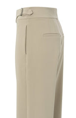 Trousers with high waist and buckle closure 01-301174-502 SAFARI