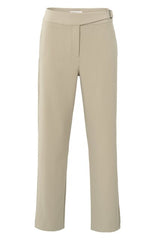 Trousers with high waist and buckle closure 01-301174-502 SAFARI