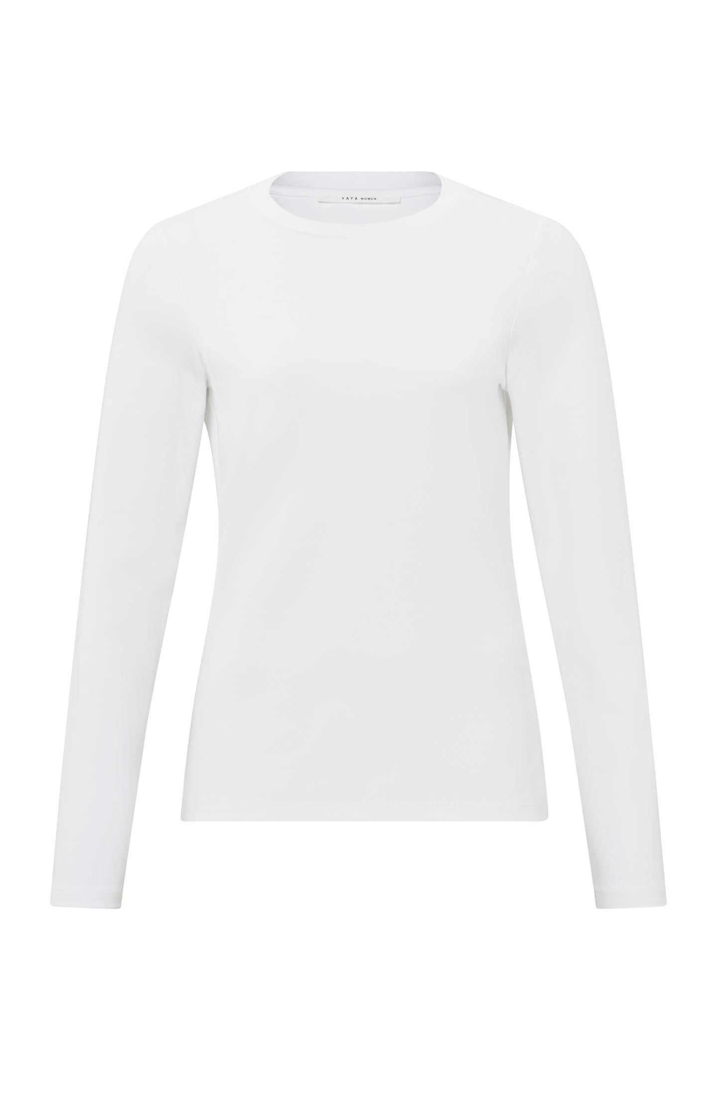 Basic T-shirt with long sleeves and round neck - Type: product