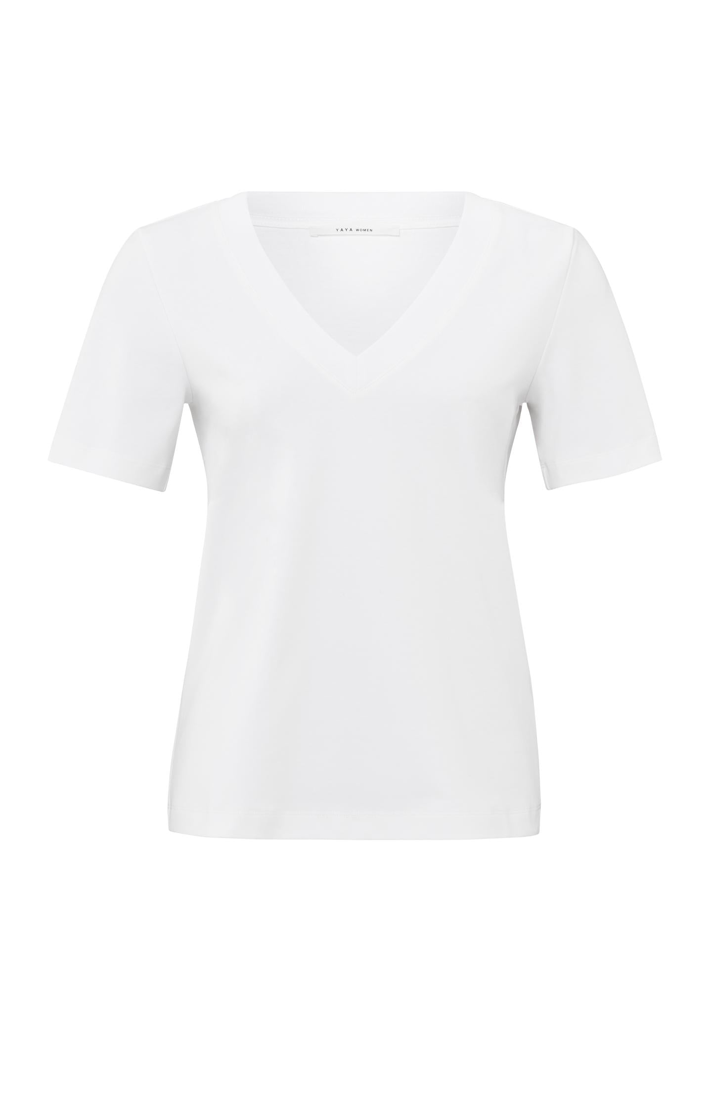 Basic T-shirt with V-neck and short sleeves - Type: product