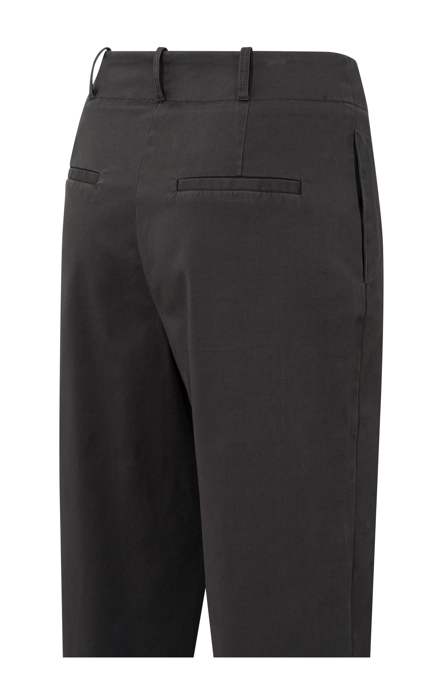 Cotton woven high-waist trousers