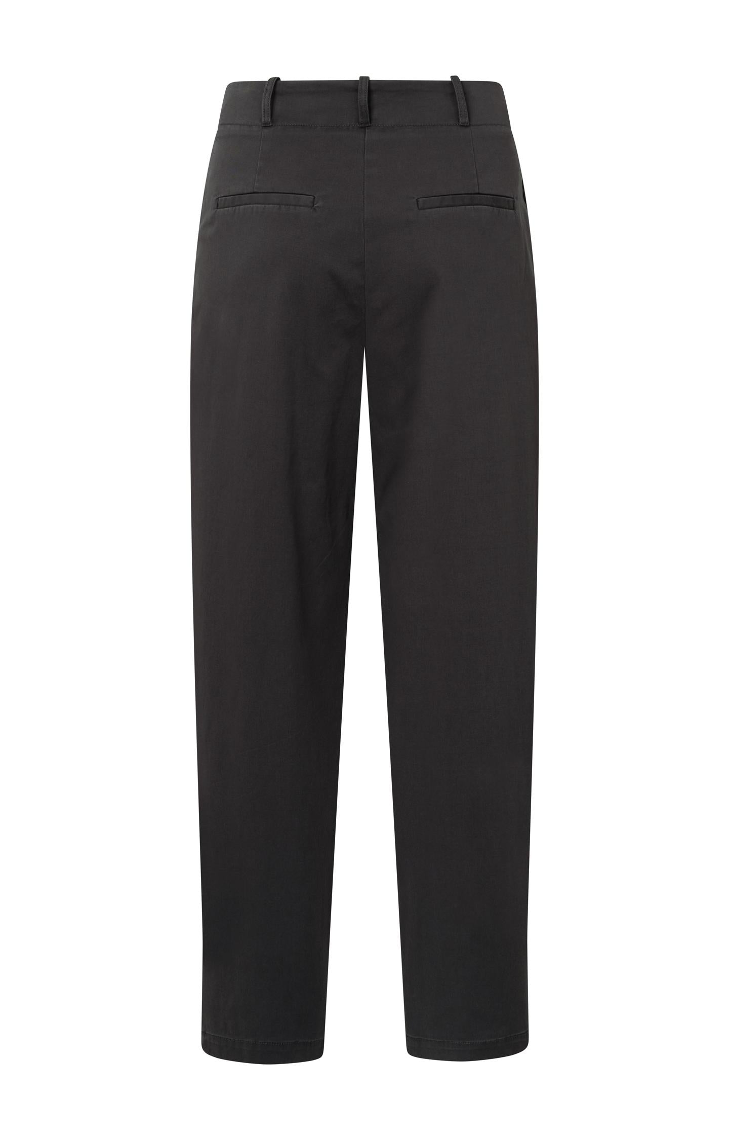 Cotton woven high-waist trousers