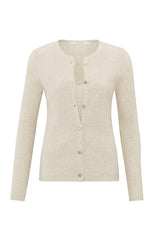 Faux layered ribbed cardigan with button detail - Type: product