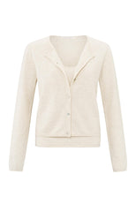 Fine-knit short cardigan with matching top - Type: product