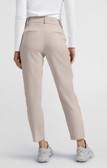 High-waist trousers with piping detail and straight legs