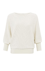 Jacquard sweater with boatneck and three-quarter sleeves - Type: product