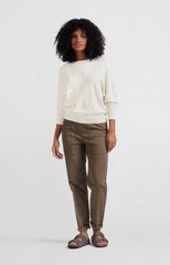 Jacquard sweater with boatneck and three-quarter sleeves - Type: lookbook