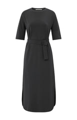 Jersey midi dress with belt and regular fit - Type: product