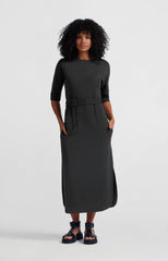 Jersey midi dress with belt and regular fit