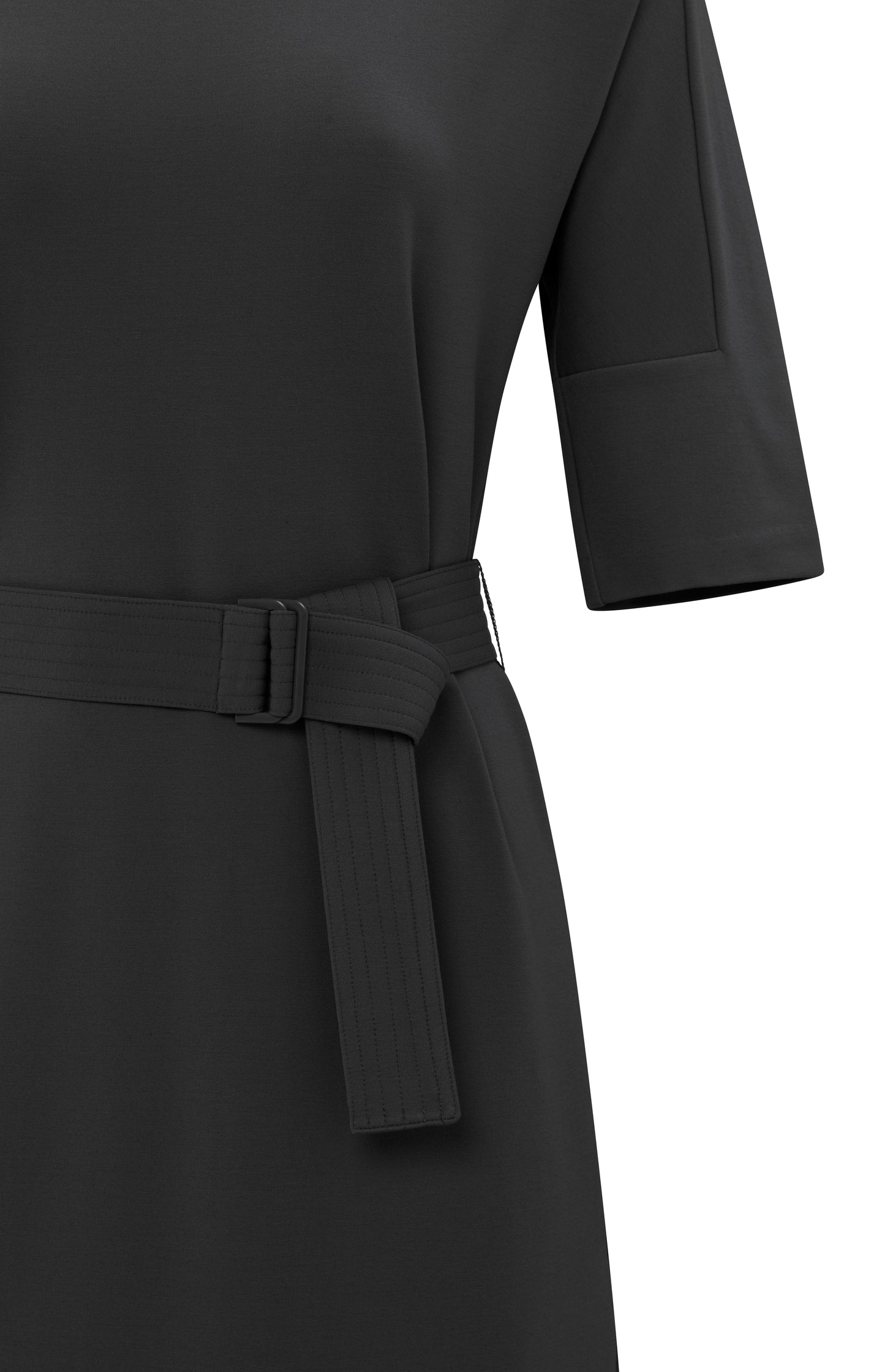 Jersey midi dress with belt and regular fit