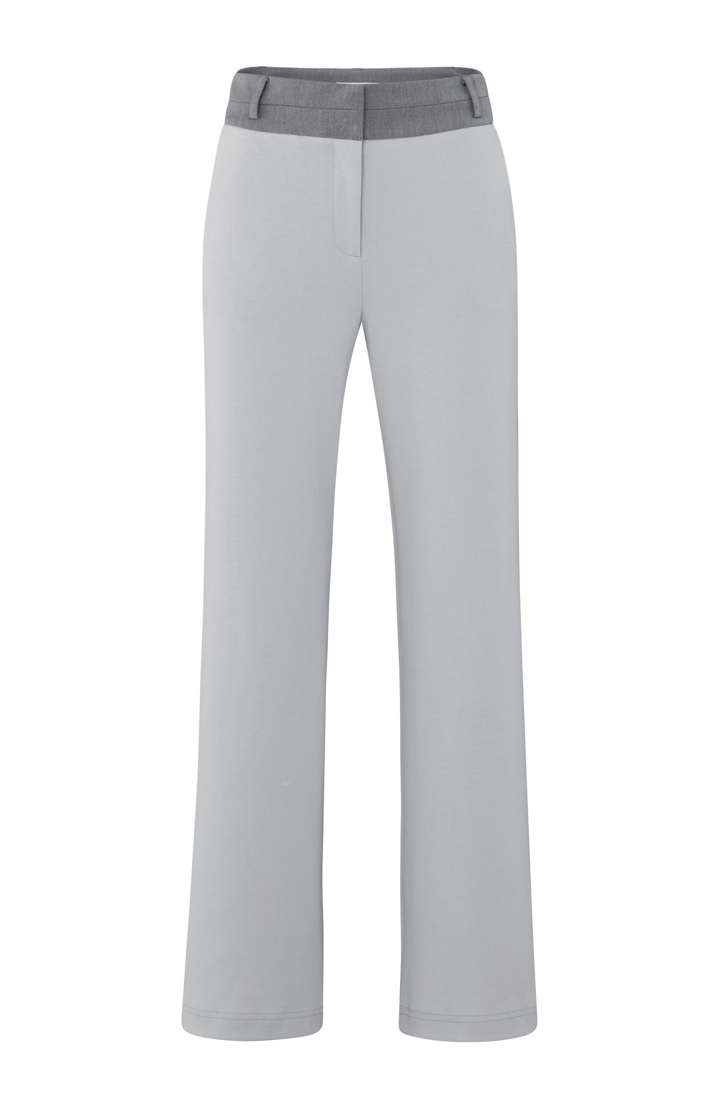 Jersey trousers with wide legs and contrasting waistband - Type: product