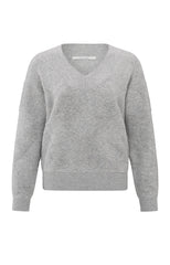 Knitted sweater with V-neck and textured pattern - Type: product