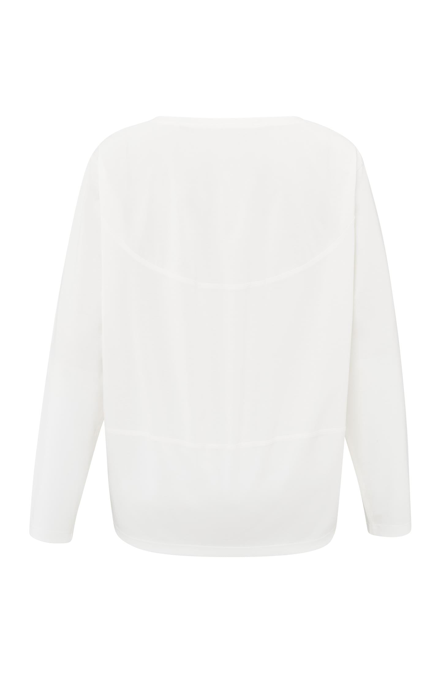 Long-sleeve top with boat neckline