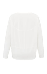 Long-sleeve top with boat neckline