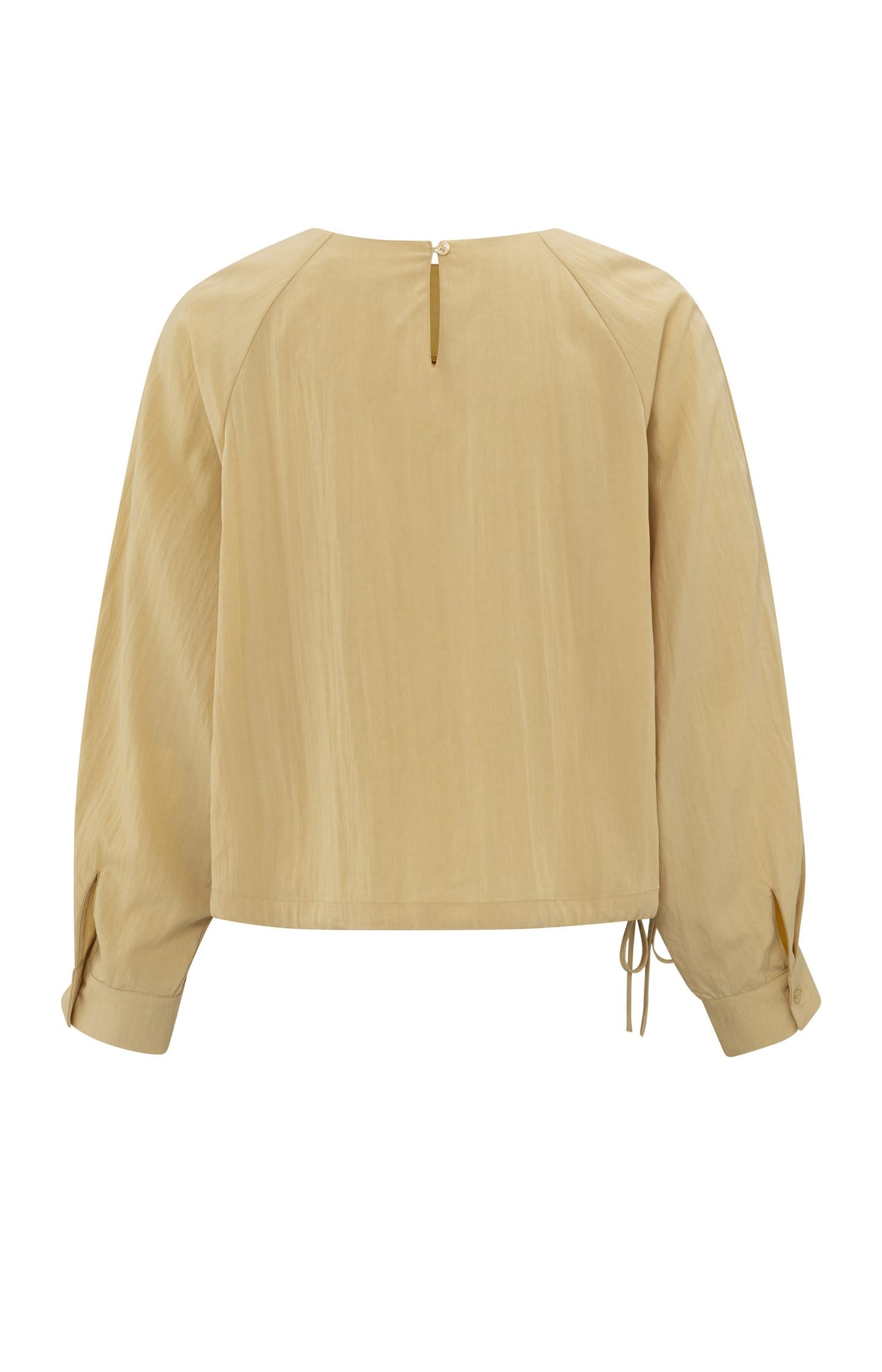 Long-sleeve top with drawcord and loose fit