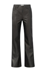 Metallic faux leather pants with wide legs and regular fit - Anthracite Silver - Type: product