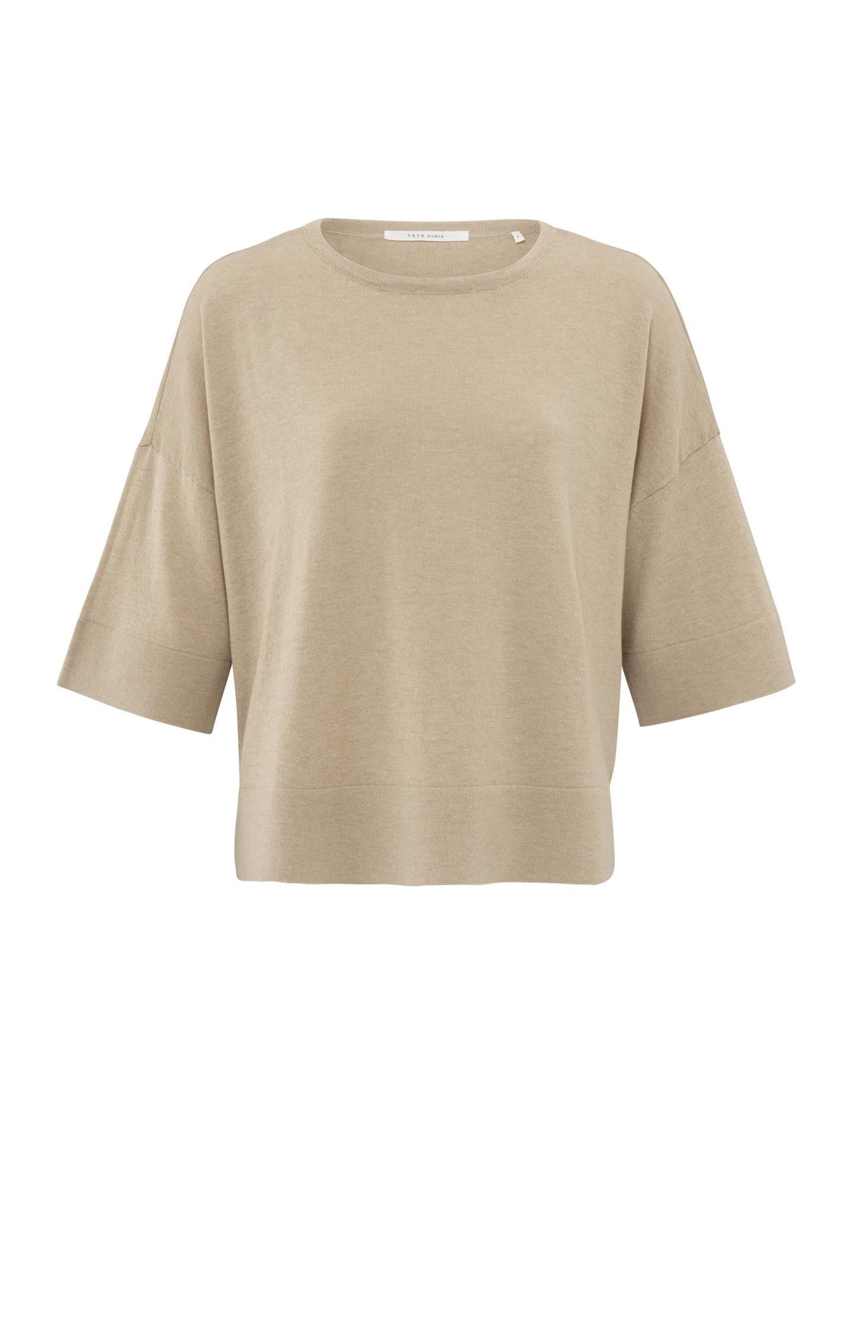 Oversized fine knitted T-shirt with mid-length sleeves - Type: product