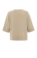 Oversized fine knitted T-shirt with mid-length sleeves