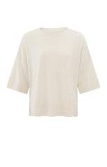 Oversized fine knitted T-shirt with mid-length sleeves - Type: product