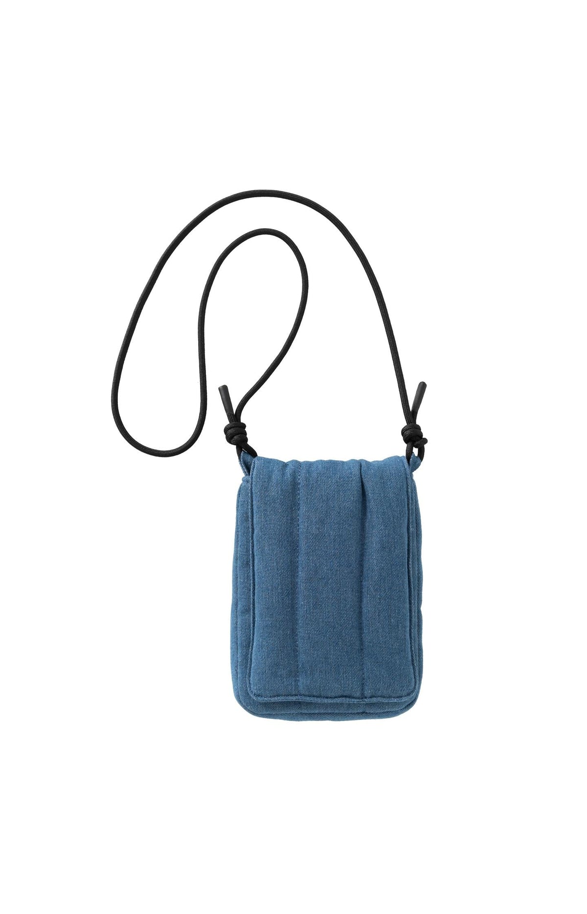 Padded denim phone bag with adjustable cord - Type: product