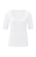 Ribbed T-shirt with round neck and half-length sleeves - Type: product