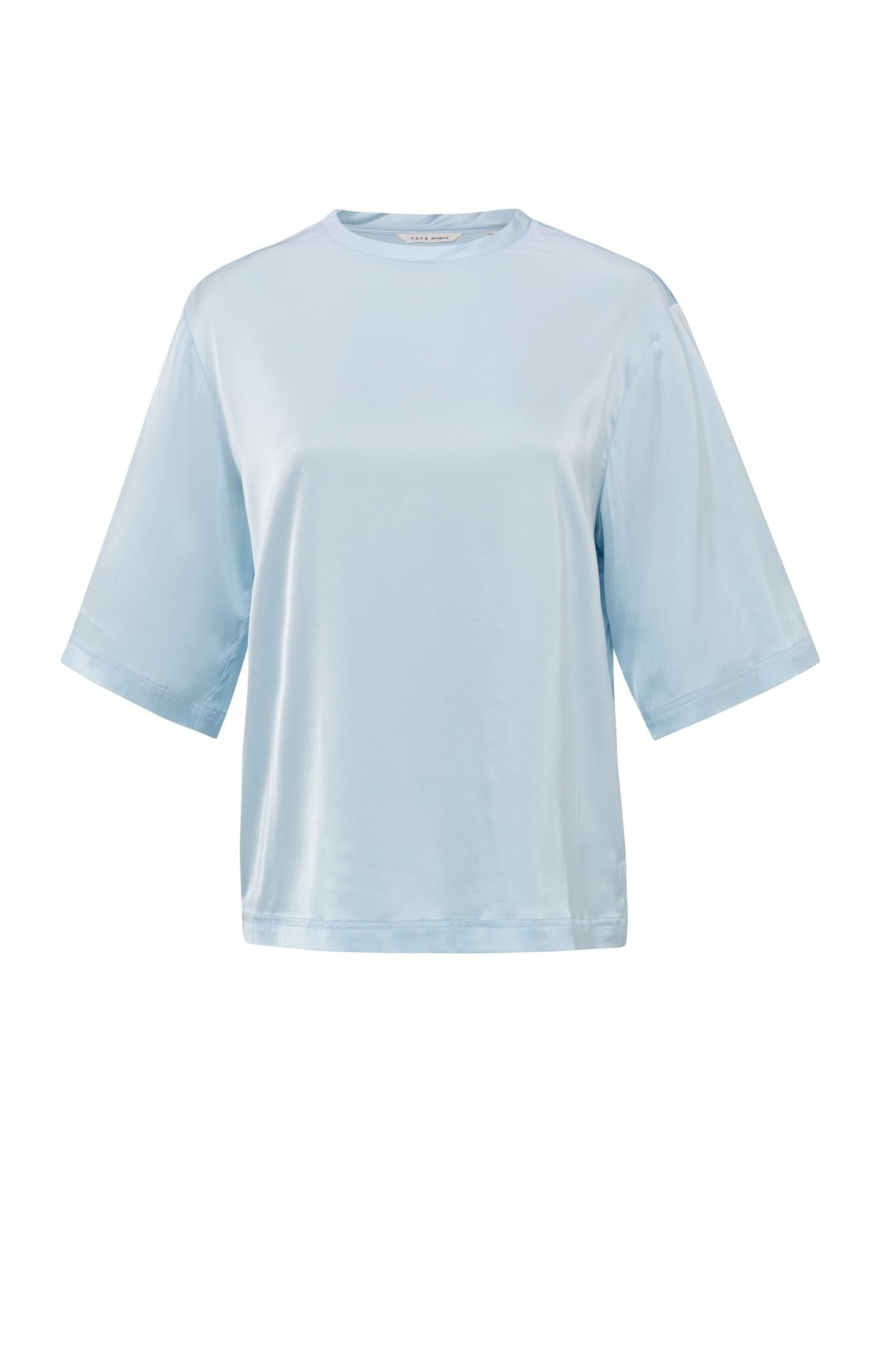 Satin oversized T-shirt with round neckline - Type: product