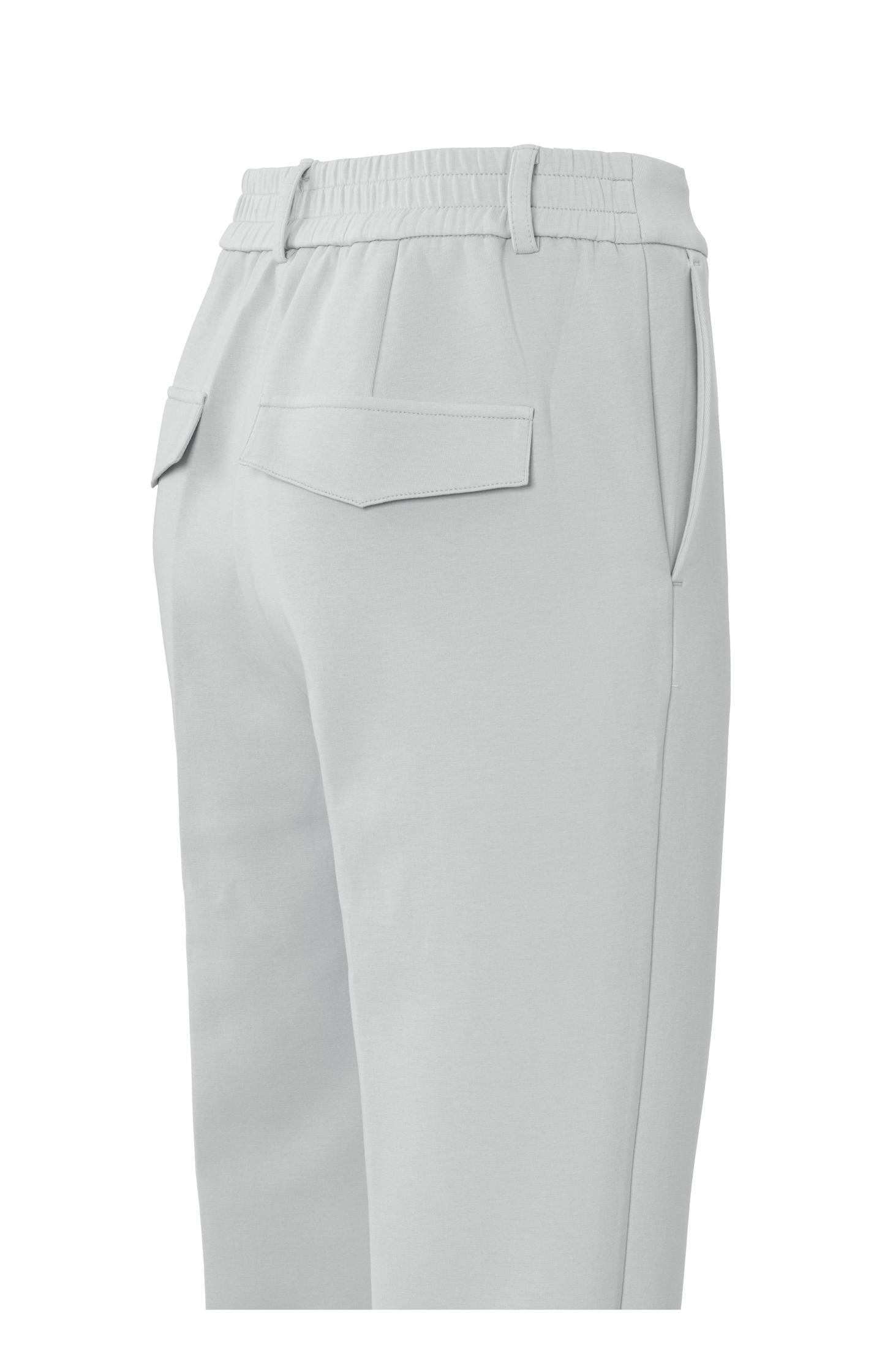 Scuba trousers with straight legs and adjustable waistband