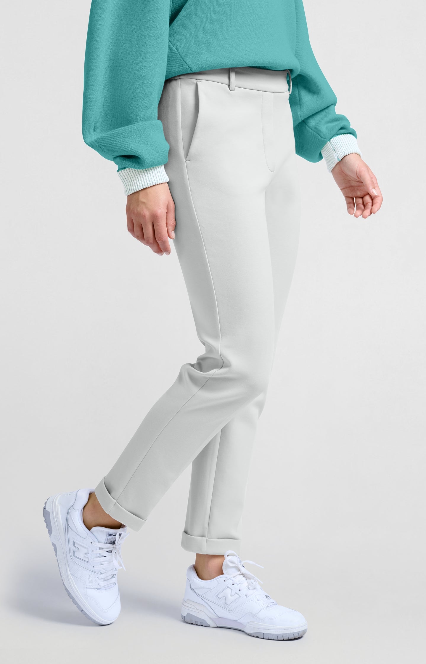 Scuba trousers with straight legs and adjustable waistband - Type: lookbook