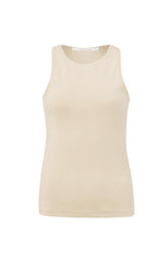 Sleeveless halter top with fitted fit - Type: product