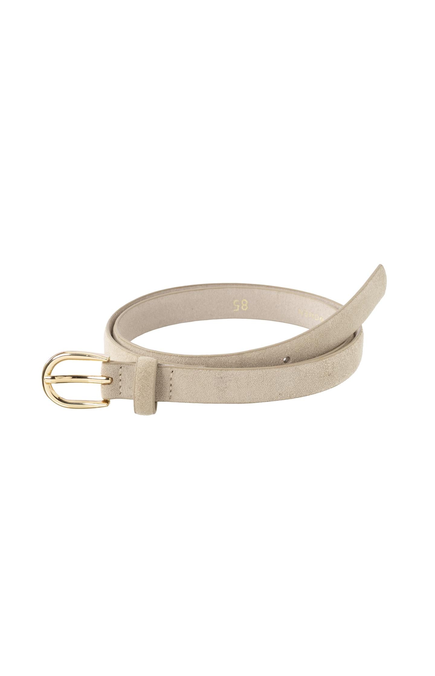 Slim suede belt with gold buckle - Type: product