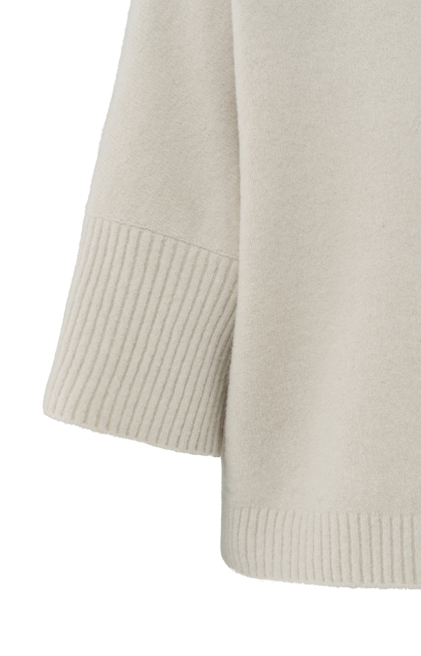 Soft sweater with high neck and three-quarter sleeves