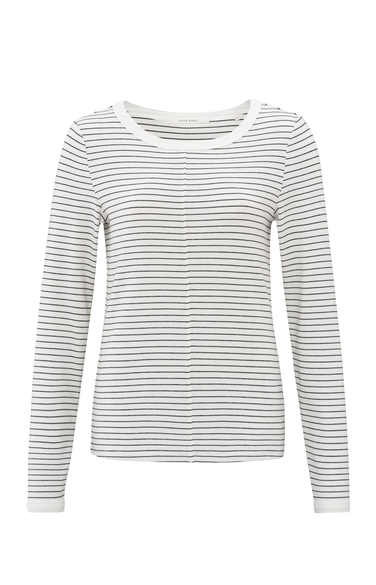 Striped top with long sleeves and center seam detail - Type: product