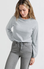 Sweater with corded hem and loose fit