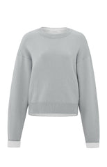 Sweater with round neck and contrasting trim details - Type: product