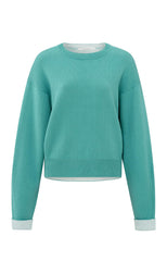 Sweater with round neck and contrasting trim details - Type: product