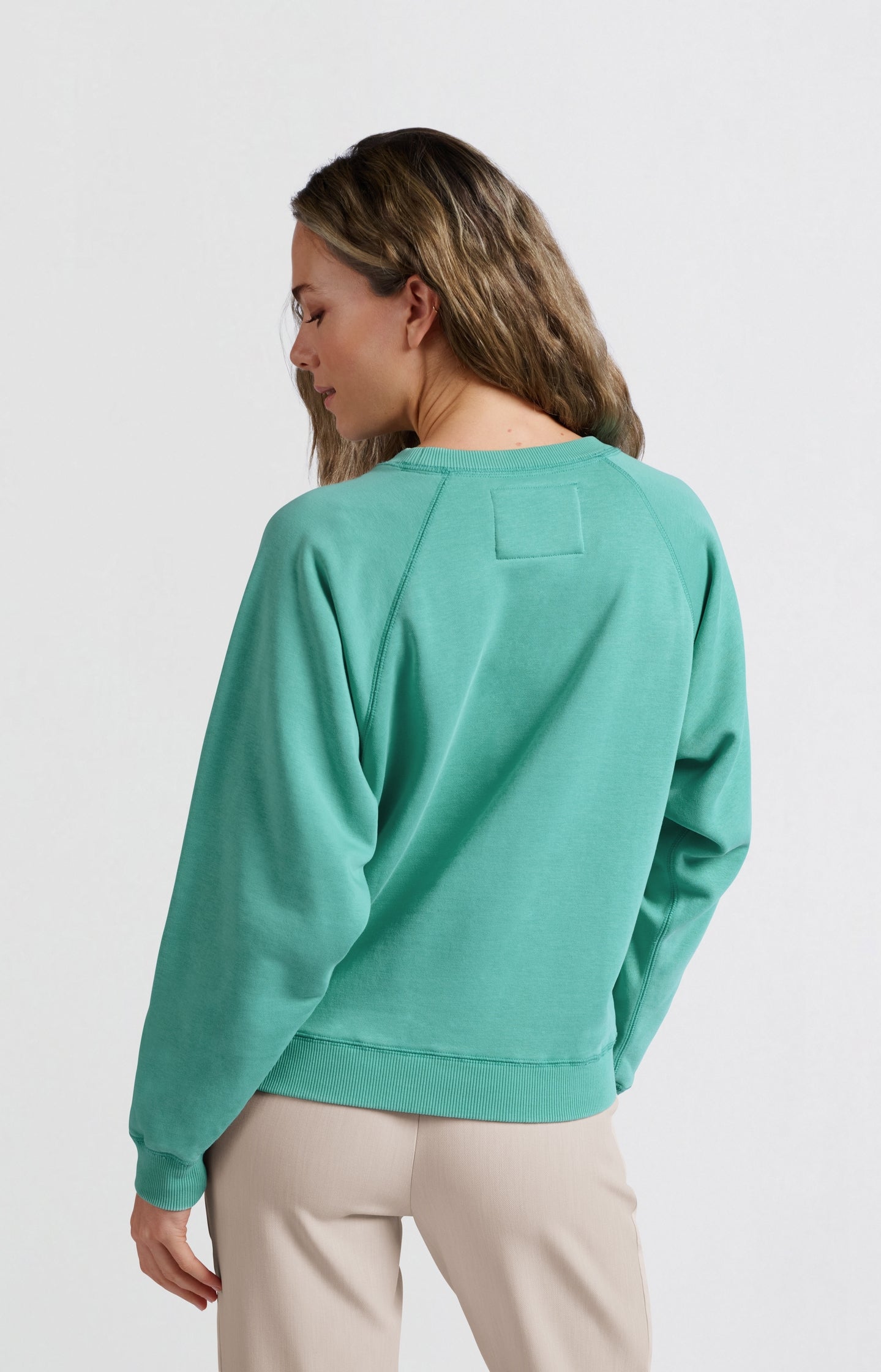 Sweater with round neck and raglan sleeves