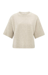 Sweater with round neck and short ribbed sleeves - Type: product