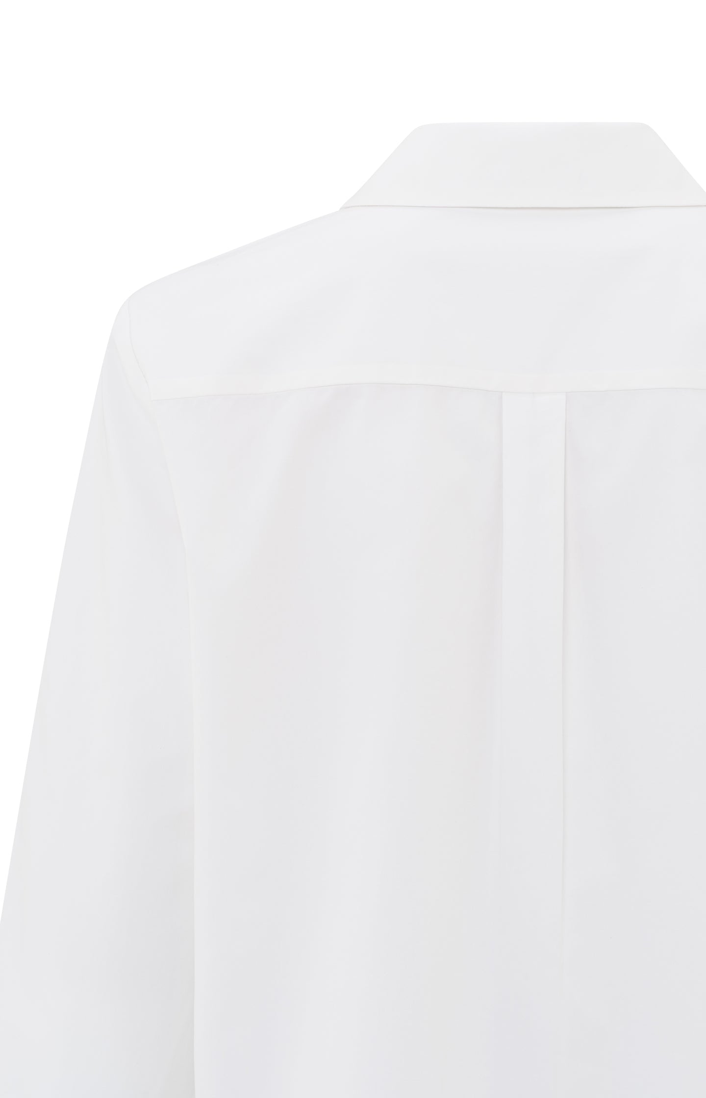 White blouse with long sleeves and button details