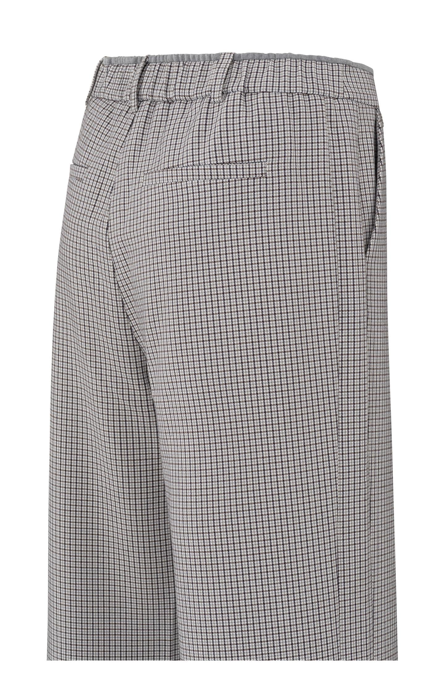 Woven trousers with check pattern and wide legs